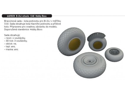 B-24J wheels 1/48 recommended for HOBBY BOSS