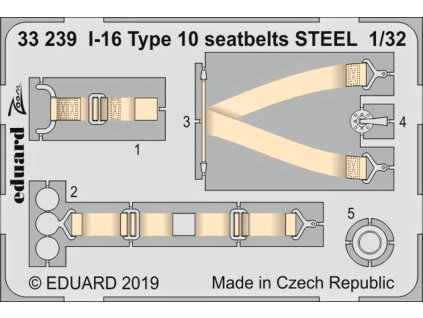 1/32 I-16 Type 10 seatbelts STEEL for ICM kit