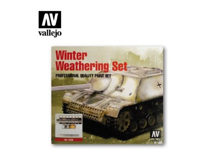 Vallejo Model Color Weathering Set 72220 Winter Weathering (9) + 2 Brushes
