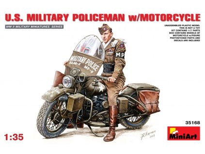 75116 1 35 u s military policeman w motorcycle miniart