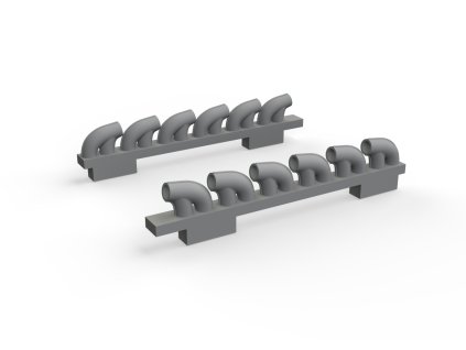 P-39Q exhaust stacks PRINT 1/72 recommended for ARMA HOBBY