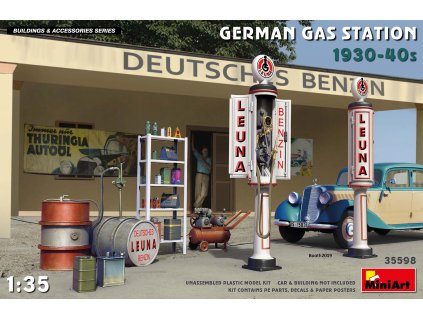 79013 1 35 german gas station 1930 40s miniart