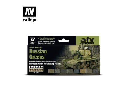Sada akrylových barev pro Airbrush Vallejo Model Air AFV Set 71613 Russian Greens (1928's to Present