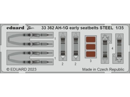 AH-1G early seatbelts STEEL 1/35 recommended for ICM