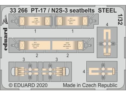 PT-17 / N2S-3 seatbelts STEEL 1/32 recommended for ICM