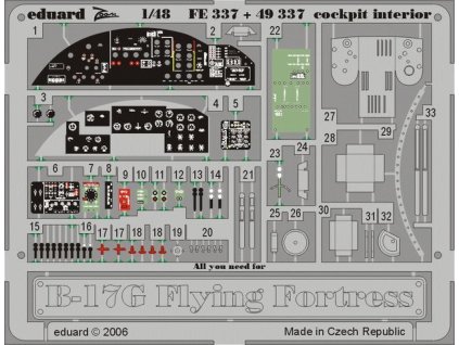 B-17G cockpit interior 1/48 recommended for REVELL/MONOGRAM