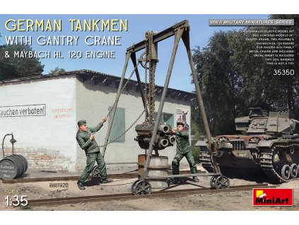 1/35 German Tankmen with Gantry Crane & Maybach HL 120 Engine - Miniart