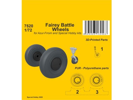 1/72 Fairey Battle Wheels / for Azur-Frrom and Special Hobby kits