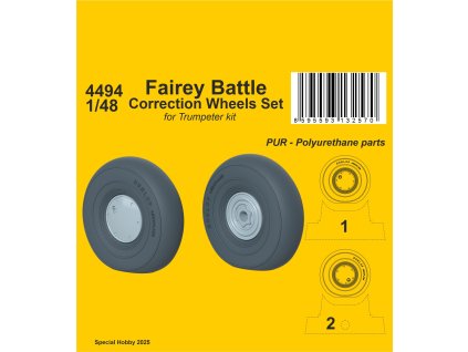 1/48 Fairey Battle Correction Wheels Set / for Trumpeter kit