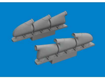 Spitfire Mk.V three-stacks exhaust rounded PRINT 1/72 recommended for TAMIYA