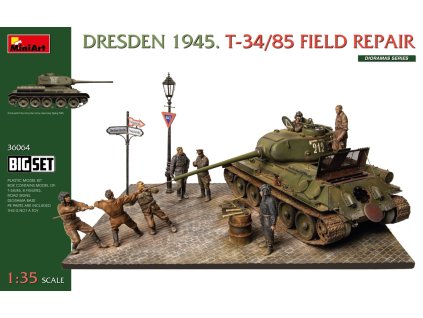 1/35 DRESDEN 1945. T-34/85 FIELD REPAIR. BIG SET