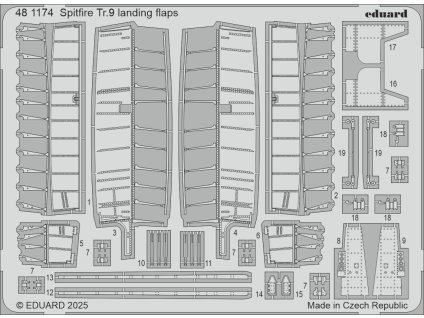 Spitfire Tr.9 landing flaps 1/48 recommended for AIRFIX