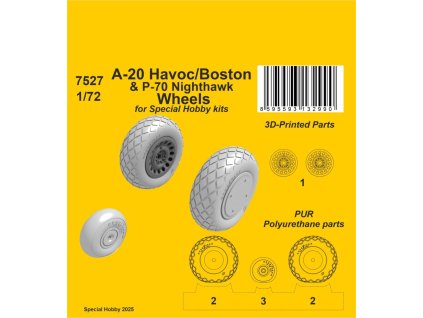 1/72 A-20 Havoc/Boston/P-70 Wheels for Special Hobby