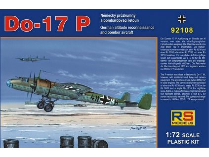 Plastikový model letadla 1/72 Dornier 17 P  4 decal v. for Luftwaffe