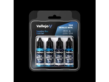 Vallejo True Metallic Metal 77256 Sapphire Blue 4 colors set