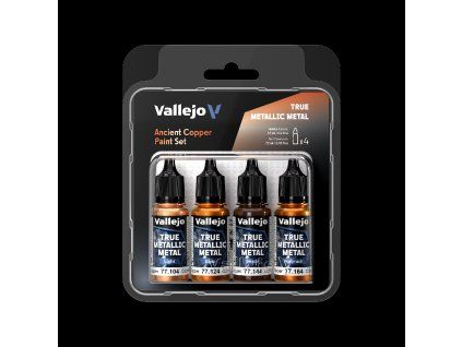 Vallejo True Metallic Metal 77253 Ancient Copper 4 colors set