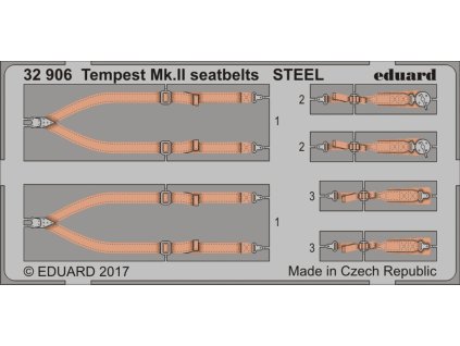 1/32 Tempest Mk.II seatbelts STEEL for SPECIAL HOBBY kit