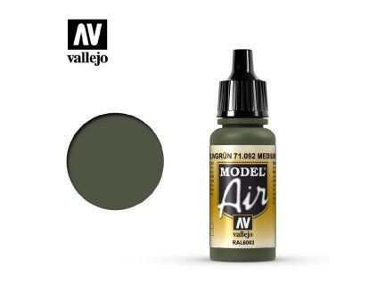 Vallejo Model Air 71092 Medium Olive RAL6003 Color (18 ml)