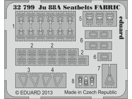 1/32 Ju 88A seatbelts FABRIC for REVELL kit