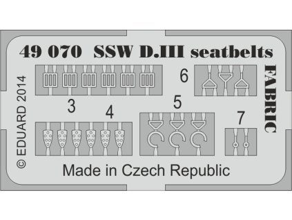 1/48 SSW D.III seatbelts FABRIC for EDUARD kit