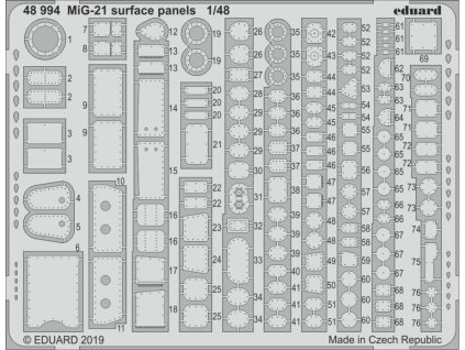 MiG-21 surface panels 1/48 recommended for EDUARD