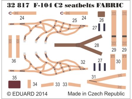 1/32 F-104 C2 seatbelts SUPERFABRIC for ITALERI kit