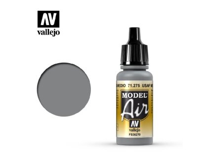Akrylová barva pro Airbrush Vallejo Model Air 71275 USAF Medium Gray FS36270 (17ml)