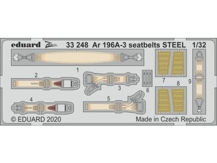 1/32 Ar 196A-3 seatbelts STEEL for REVELL kit