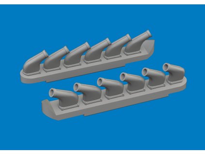 P-51D exhaust stacks PRINT 1/72 recommended for ARMA HOBBY