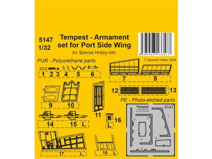 1/32 Tempest - Armament set for Port Side Wing/for Special Hobby kit