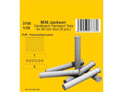 1/35 M36 Jackson Cardboard Transport Tube for 90 mm Gun (6 pcs.)