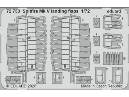 Spitfire Mk.V landing flaps 1/72 recommended for EDUARD