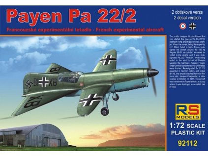 Plastikový model letadla 1/72 Payen Pa.22 2 decal v. for Luftwaffe, France