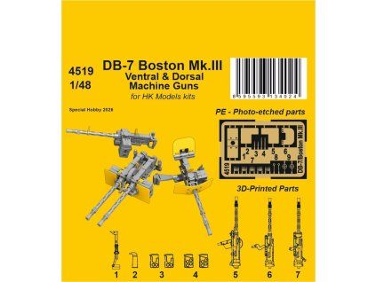 DB-7 Boston Mk.III Ventral & Dorsal Machine Guns 1/48 / for HK Models kits