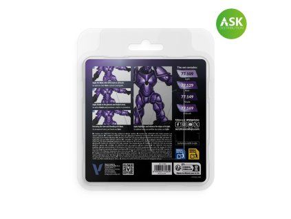 Vallejo True Metallic Metal 77262 Celestial Violet 4 colors set