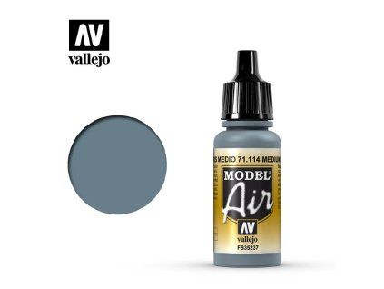 Vallejo Model Air 71114 Medium Gray Color (18 ml)