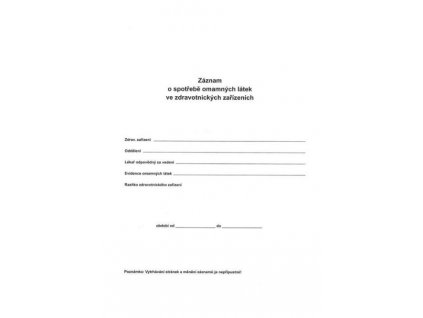 Záznam o spotřebě omamných látek