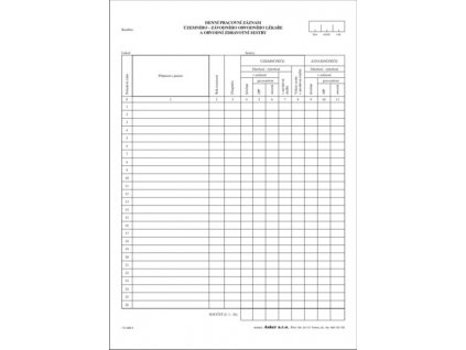 Denní pracovní záznam obvodního lékaře, 100 ks