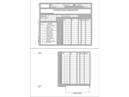 Vyúčtování výkonů v ambulantní péči (varianta 1150010 - volné listy, 100 ks)