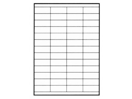 Samolepicí štítek - etiketa na archu A4 (varianta 105 x 148 mm / 4 ks na archu A4)