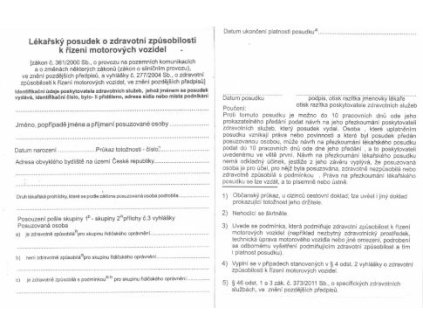 Lékařský posudek o zdravotní způsobilosti