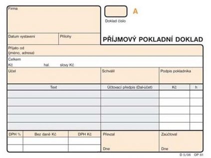 příjmový doklad op81