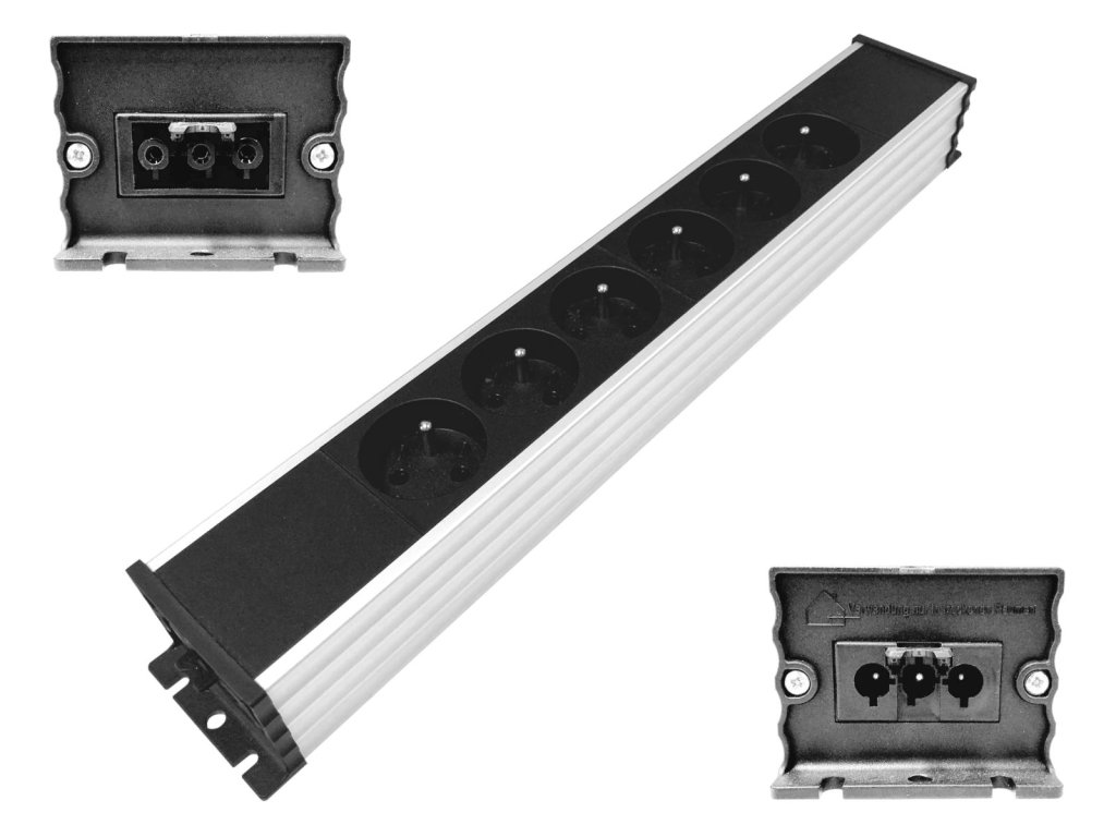 100 100 116 Zasuvkova lista AL 6S F 6 Zasuvek bez vypinace