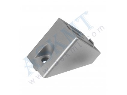 400 300 120 - Úhlový úhelník 40x80, 45° ZN, RAL 9006, bez up. sady M8, IT-8, ASKMT-00