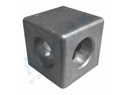 450 300 061 - Krychlová spojka 45x45/2 ALU, bez PÚ, s up. sadou S12x30 a krycím víčkem, BR-10, ASKMT-00