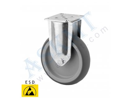 Pojezdové kolo D125 pevné bez brzdy, mont. deska 67x77 mm, 4xM8 - ESD