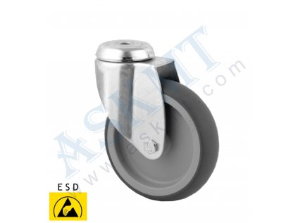 300 100 020 - Pojezdové kolo D100 otočné bez brzdy, mont. otvor D 12,5 mm, ESD, ASKMT-00