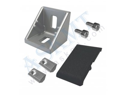 400 300 129 - Úhelník 20x20 ZN, RAL 9006, s up. sadou M5 a krycím víčkem, IT-5, ASKMT-00