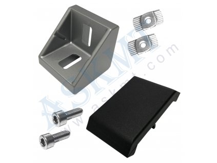 450 300 115 - Úhelník 30x30 ALU, RAL 9006, s up. sadou M6 a krycím víčkem, BR-8, ASKMT-00