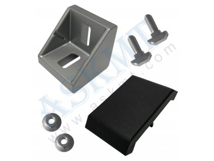 450 300 118 - Úhelník 45x45 ALU, RAL 9006, s up. sadou M8 a krycím víčkem, BR-10, ASKMT-00